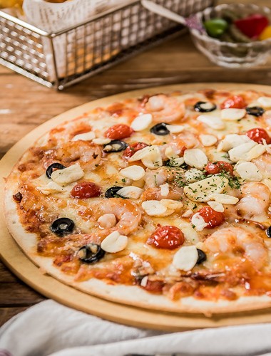 갈릭 쉬림프 피자