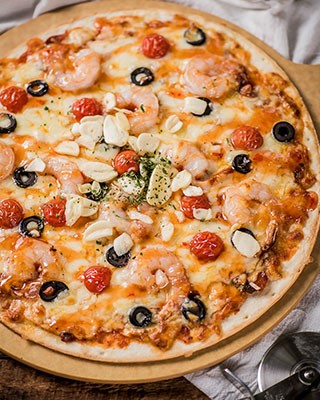 갈릭 쉬림프 피자